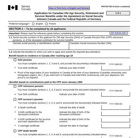 Document preview: Navigating the Germany/Canada Agreement for Benefits — Retirement & pension (CERFA n°ISP5054-DEU)