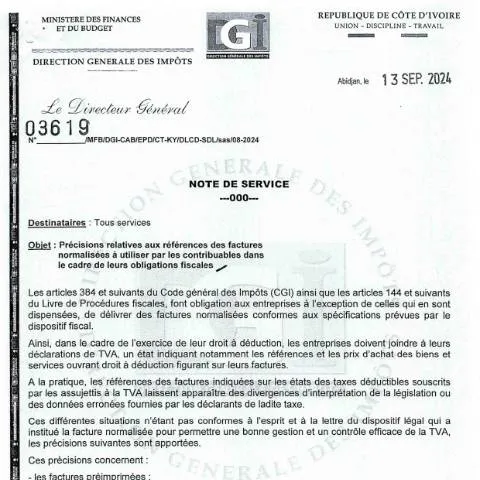 Aperçu du document Comprendre la Note de Service 03619 et son impact fiscal — Démarches administratives
