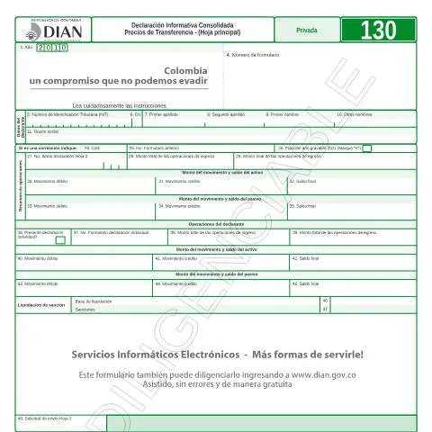 Vista previa del documento Contexto de la Declaración Informativa Consolidada de Precios de — Impuestos (CERFA n°F130-2011)