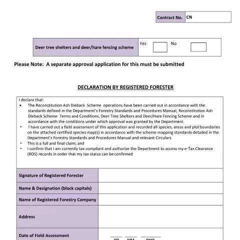 Document preview: Navigating FORM2 for the Ash Dieback Scheme — Government & admin (CERFA n°FORM2)