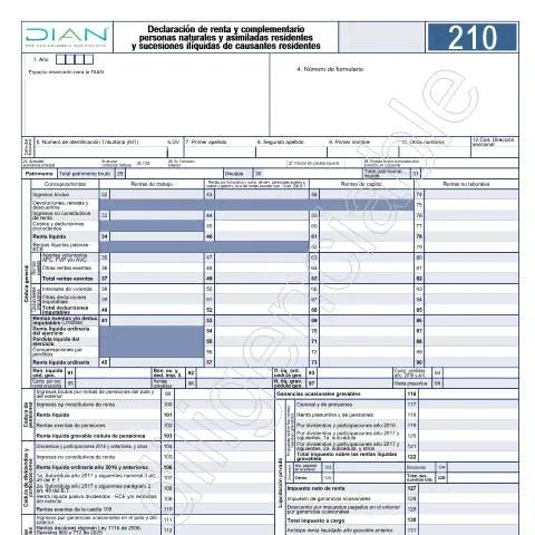 Vista previa del documento Guía declaración renta 2022 Colombia — Impuestos (CERFA n°F210-2022)