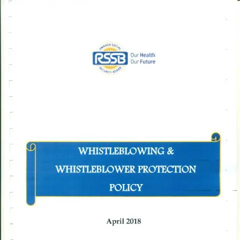 Document preview: Understanding Your Role in Rwanda's Whistleblower Protection Policy — Government & admin (CERFA n°whilstleblowing_whilstleblower_protection_policy_)