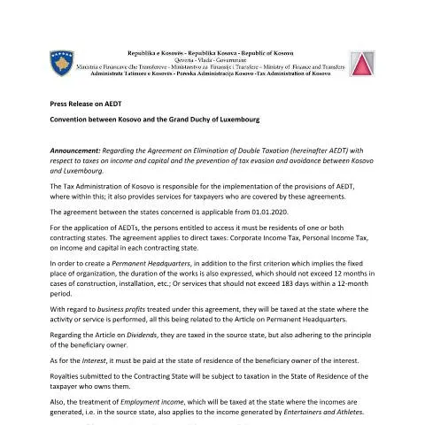 Document preview: Rëndësia e AEDT për Bizneset dhe Individët — Tatime & fiskalitet
