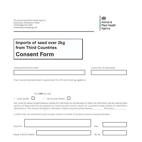 Document preview: Third Country Seed Import Regulations: The 2kg Compliance Threshold — Government & admin