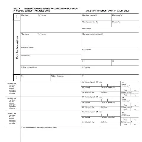 Document preview: Understanding the IAAD for Corporate Tax in Malta — Taxes (CERFA n°internal-administrative-accompanying-document-(iaad))