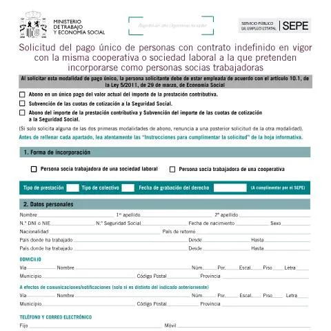 Vista previa del documento Guía para la solicitud de pago único en sociedades laborales — Impuestos