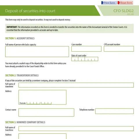 Document preview: Understanding the Deposit of Securities into Court Funds — Legal & justice