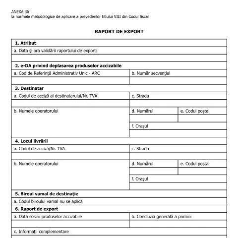 Document preview: Importanța Anexei 36 în gestionarea exporturilor — Impozite & fiscalitate (CERFA n°A36_NMT8CF)