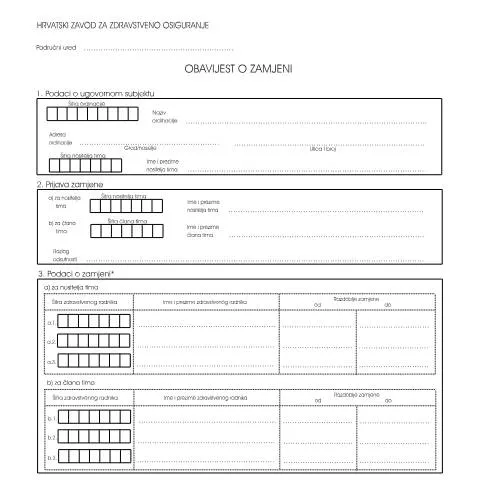 Document preview: Prvi koraci za zamjenu doktora — Zdravlje (CERFA n°ZamjenaDrSe1)