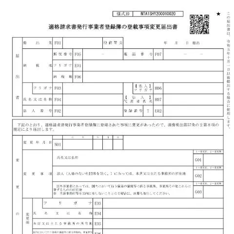 Document preview: 消費税適格請求書発行事業者登録簿の登載事項変更手続の重要性 — 税金と財政 (CERFA n°D1-66)