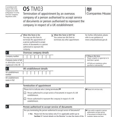 Document preview: How to Terminate UK Representative Appointments Using OS TM03 — Legal & justice