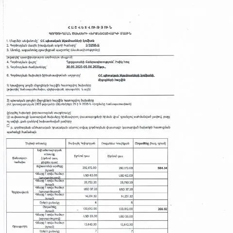 Document preview: 2025թ․ Ղրղզստանի Հանրապետություն գործուղման ծախսերի հաշվետվություն — Ադմինիստրատիվ ընթացակարգեր