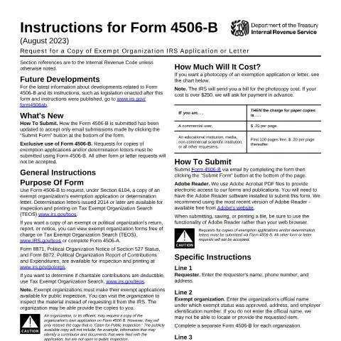 Document preview: Navigating IRS Form 4506-B Instructions — Taxes (CERFA n°INST-4506B)