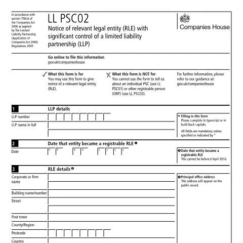 Document preview: The Importance of LL PSC02 for Limited Liability Partnerships — Business