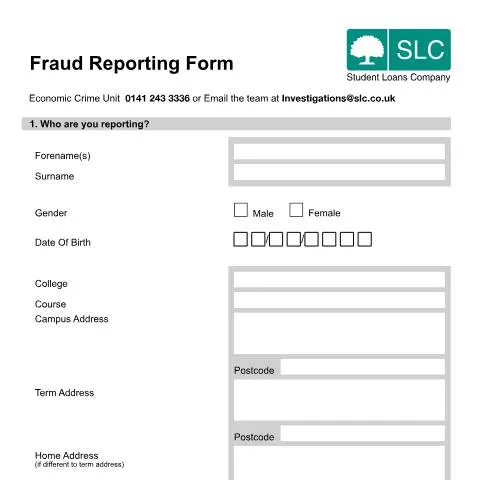 Document preview: Student Loans Company Fraud Reporting: Protecting Education Funding — Government & admin