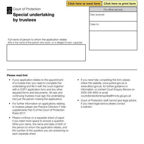 Document preview: Understanding COP12 Special Undertakings in Property Transactions — Legal & justice