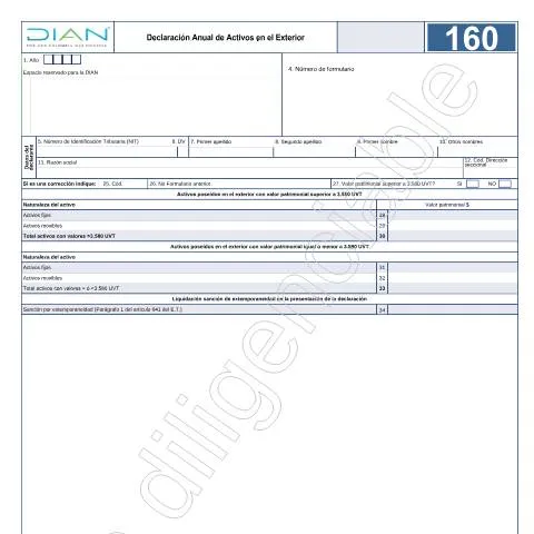 Vista previa del documento Guía para la declaración anual de activos en el exterior en Colombia — Impuestos (CERFA n°F160-2021)