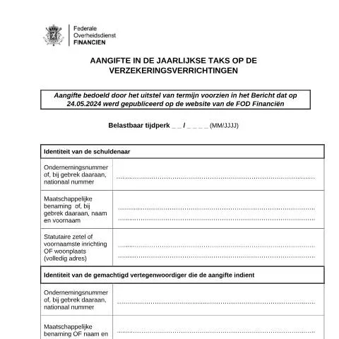 Aperçu du document Comprendre la déclaration annuelle de la taxe sur les assurances — Impôts & fiscalité (CERFA n°155-aangifte-jaarlijkse-taks-verzekeringsverrichtingen-uitstel)
