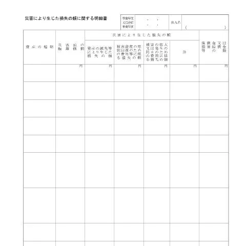 Document preview: 震災に伴う法人税申告のための明細書 — 税金と財政