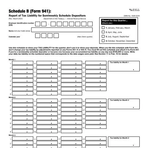 Document preview: Navigating IRS Form 941SB for Employers — Taxes (CERFA n°941SB)