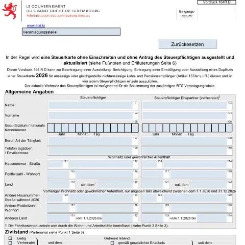 Aperçu du document Comprendre le formulaire 164 R D pour les résidents — Impôts & fiscalité (CERFA n°164 R D)