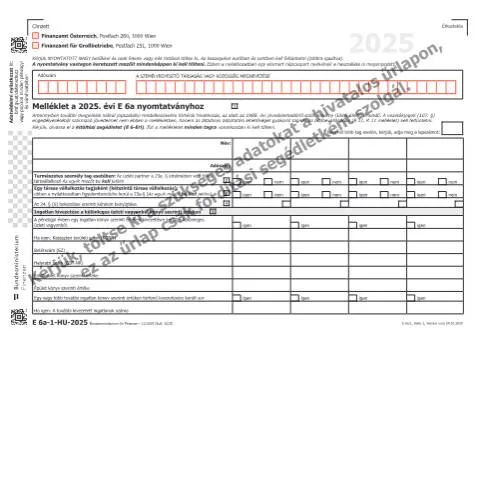Dokumentvorschau: Das E6a-1-HU Formular im österreichischen Steuersystem — Steuern (CERFA n°E6a-1-HU)