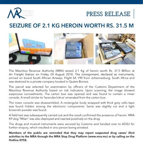 Document preview: Understanding the Importance of the Heroin Seizure Document — Government & admin (PressReleaseSeizure270818)