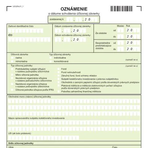 Document preview: Dôležitosť formulára UZOZNv21 pre podnikateľov — Administratívne úkony (CERFA n°UZOZNv21)