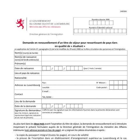 Aperçu du document Guide pratique pour le renouvellement de votre titre de séjour — Études & formation (CERFA n°renouvellement-titre-etudiant)
