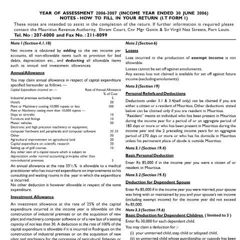 Document preview: Understanding the Individual Return Form 01 Process — Taxes (CERFA n°ind0106notes)