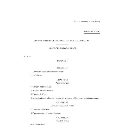 Document preview: Understanding the UTGST Bill e for Taxpayers — Taxes (CERFA n°UTGST-bill-e)