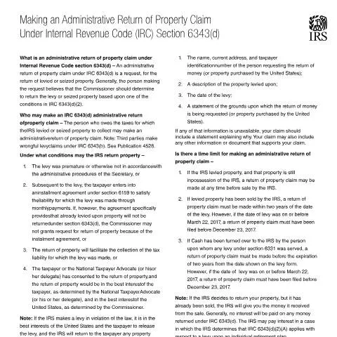 Document preview: Understanding IRS Publication 5149 for Property Claims — Taxes (CERFA n°PUB-5149)