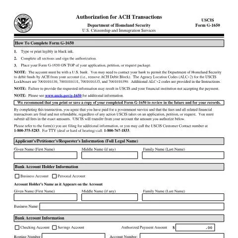 Document preview: Understanding the Importance of USCIS Form G-1650 — Immigration & visas (CERFA n°G-1650)