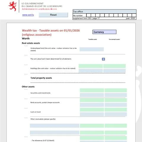 Aperçu du document Comprendre la déclaration de fortune d'une association religieuse — Impôts & fiscalité (CERFA n°arfe)