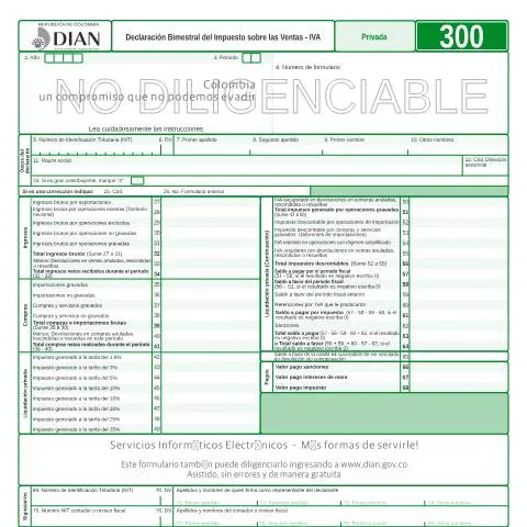 Vista previa del documento Importancia de la Declaración Bimestral del IVA en Colombia — Impuestos (CERFA n°F300-2010)