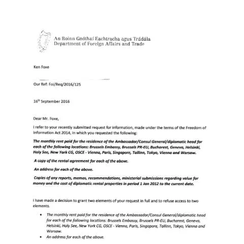 Document preview: Exploring FOI Request 16/125 from the Department of Foreign Affairs — Government & admin