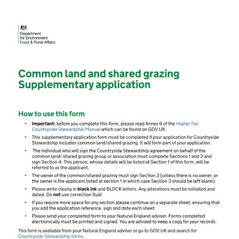 Document preview: Understanding the Common Land and Shared Grazing Form — Government & admin