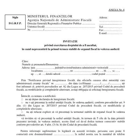 Document preview: Detalii despre invitația OPANAF 2430/2025 pentru contribuabili — Formalități administrative (CERFA n°A4_OPANAF_2430_2025)