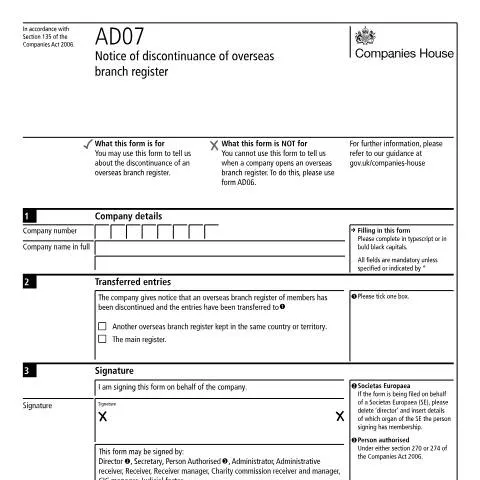 Document preview: Understanding the AD07 Document for Overseas Branches — Government & admin