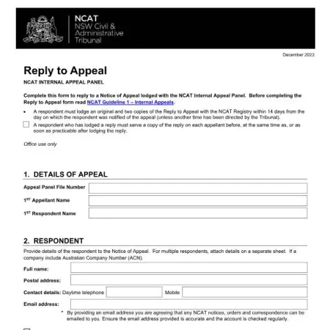 Document preview: Guide to Replying to an Appeal in NSW NCAT — Legal & justice