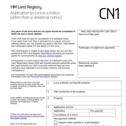 Document preview: How CN1 Notice Cancellation Clears Outdated Property Register Entries — Government & admin