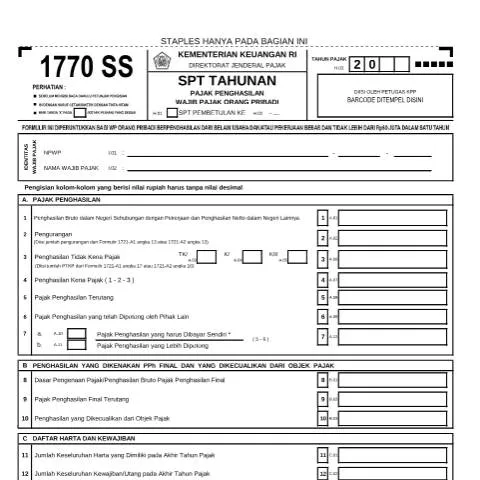 Document preview: Mengapa Formulir SPT 1770 SS Penting untuk Wajib Pajak? — Pajak & perpajakan (CERFA n°ID-DJP-Formulir-SPT-1770-SS-2014)