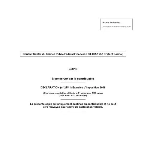 Aperçu du document Comprendre la déclaration à l'impôt des sociétés pour 2018 — Impôts & fiscalité (CERFA n°121-275-1-declaration-2018)
