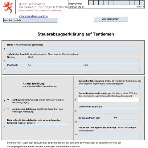 Aperçu du document Comprendre le formulaire 510bis D pour les royalties au Luxembourg — Démarches administratives (CERFA n°510bis D)