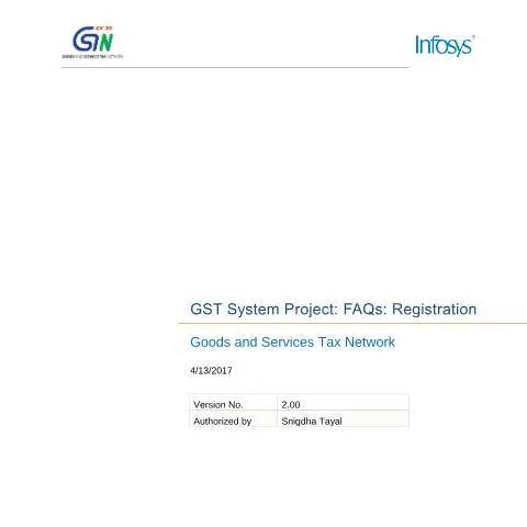 Document preview: Understanding GST Registration: Key Insights — Government & admin (CERFA n°faqs-registration)