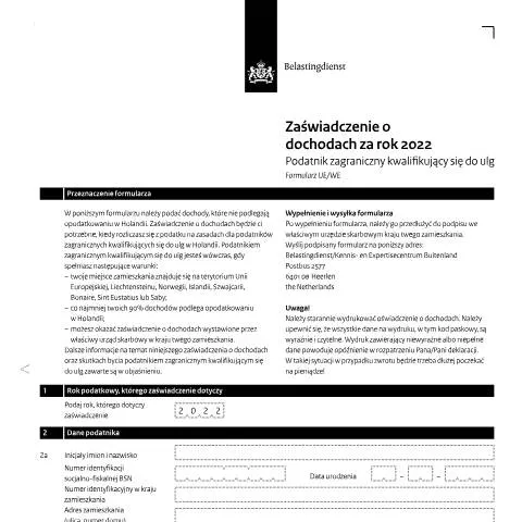 Documentvoorvertoning: Belang van de Inkomensverklaring 2022 Pools — Belastingen (CERFA n°ib0591z21folpol)