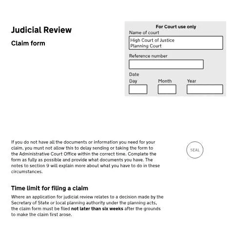 Document preview: How to Challenge Planning Decisions Using Form N461PC — Legal & justice