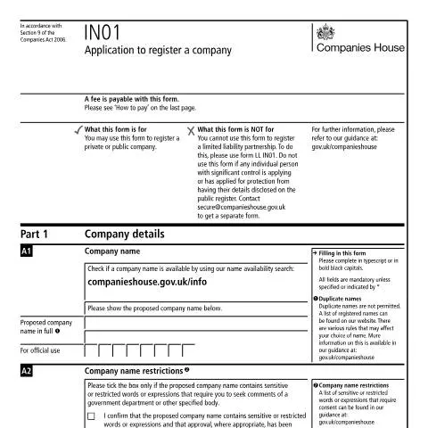Document preview: How to Register Your UK Company Using Form IN01: Complete Process — Business