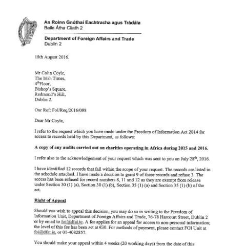 Document preview: Understanding FOI Request 16/098 and Its Impact — Government & admin