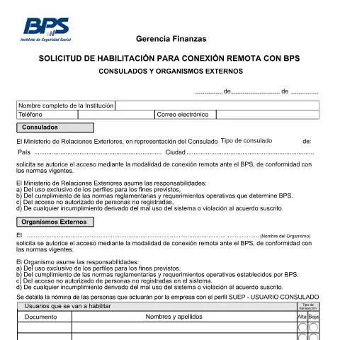 Vista previa del documento Guía para la Solicitud de Perfiles en el BPS — Trámites administrativos
